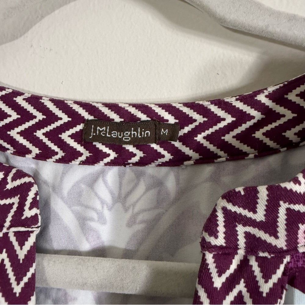 J. McLaughlin Lola Dress Muirfield Purple Light Blue Medium Catalina Cloth - Picture 3 of 6